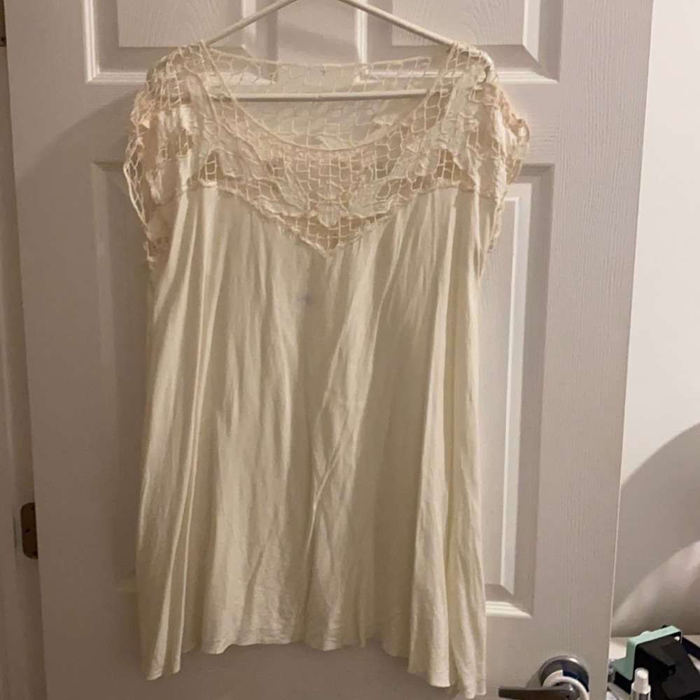 White lace top dress